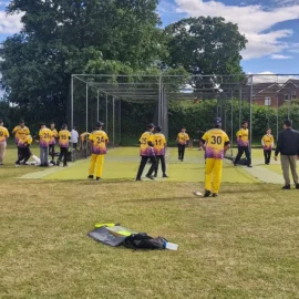 Cricket practice time in the nets