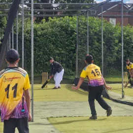 Cricket practice time in the nets